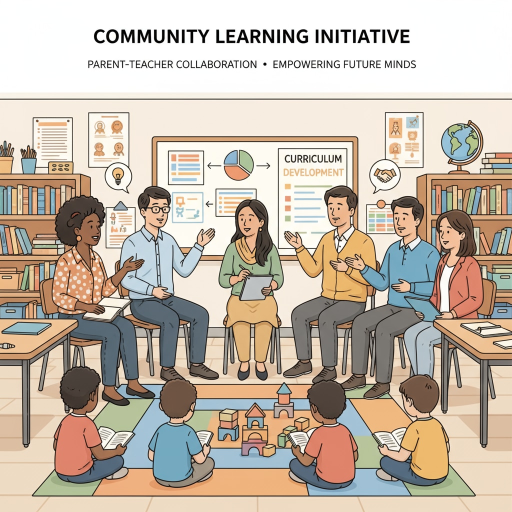 Non-white parents and teachers discussing educational curriculum