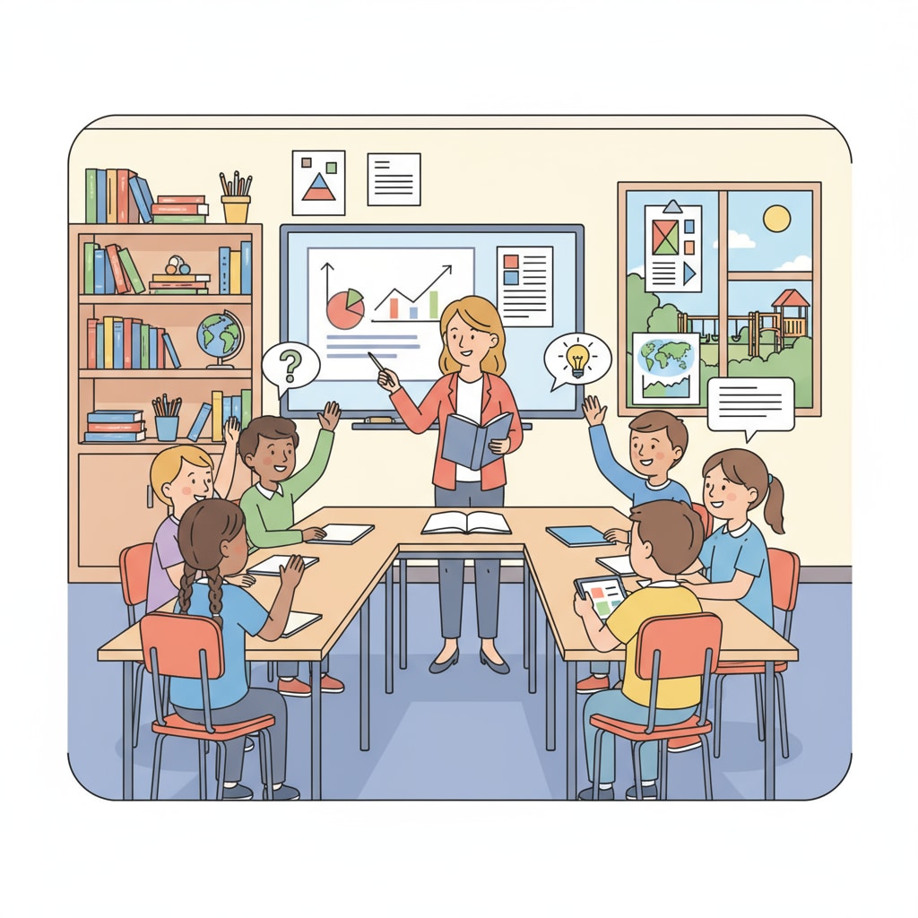 A group of K12 students are actively participating in classroom discussions, showing their engagement in the learning process. K12 students engaged in learning related to learning comprehension, intelligence enhancement, and potential discovery