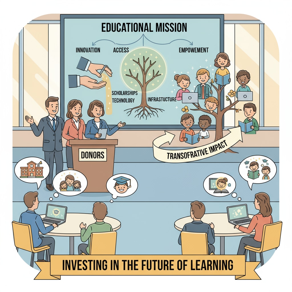 Educators presenting their educational mission to potential donors at the summit, highlighting the impact of donations. Educators presenting to potential donors at the T4 World School Summit for educational nonprofits