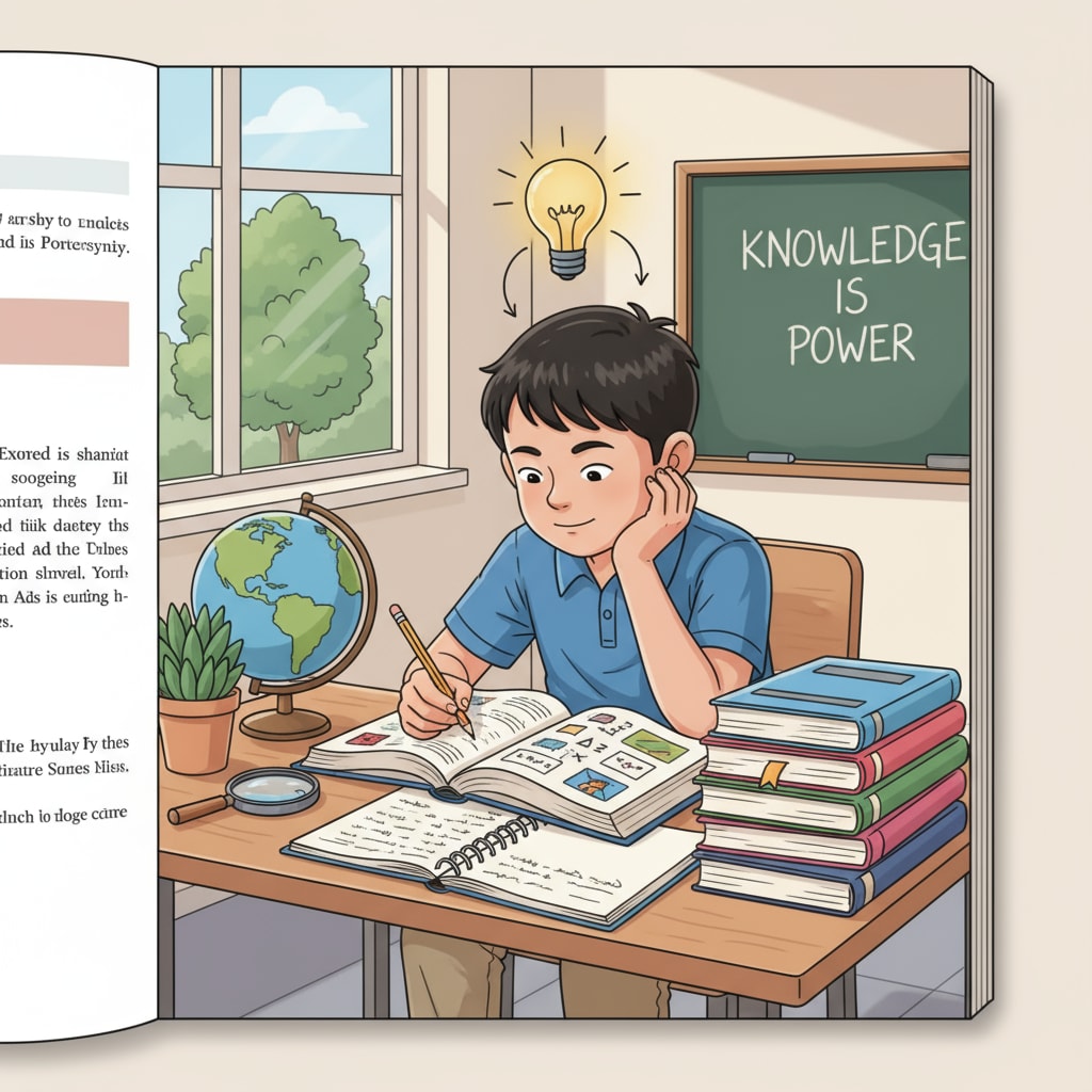 A student sitting at a desk, concentrating on books, representing the learning process A student engaged in learning, related to learning comprehension, ability mutation, and educational path selection