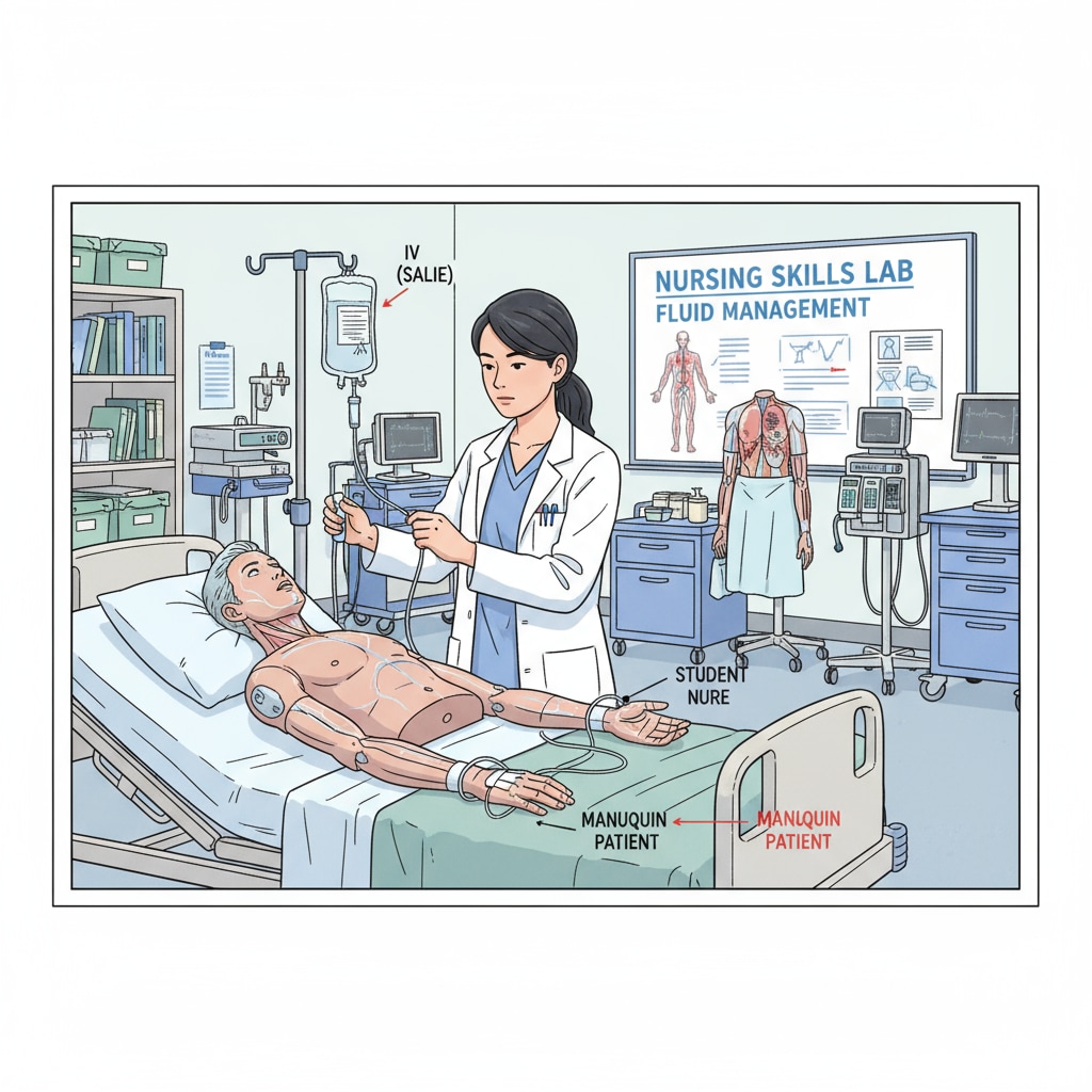 A student practicing nursing skills in a simulated laboratory, highlighting the practical aspect of nursing education. Student practicing nursing skills in an online program without ACT/SAT requirements