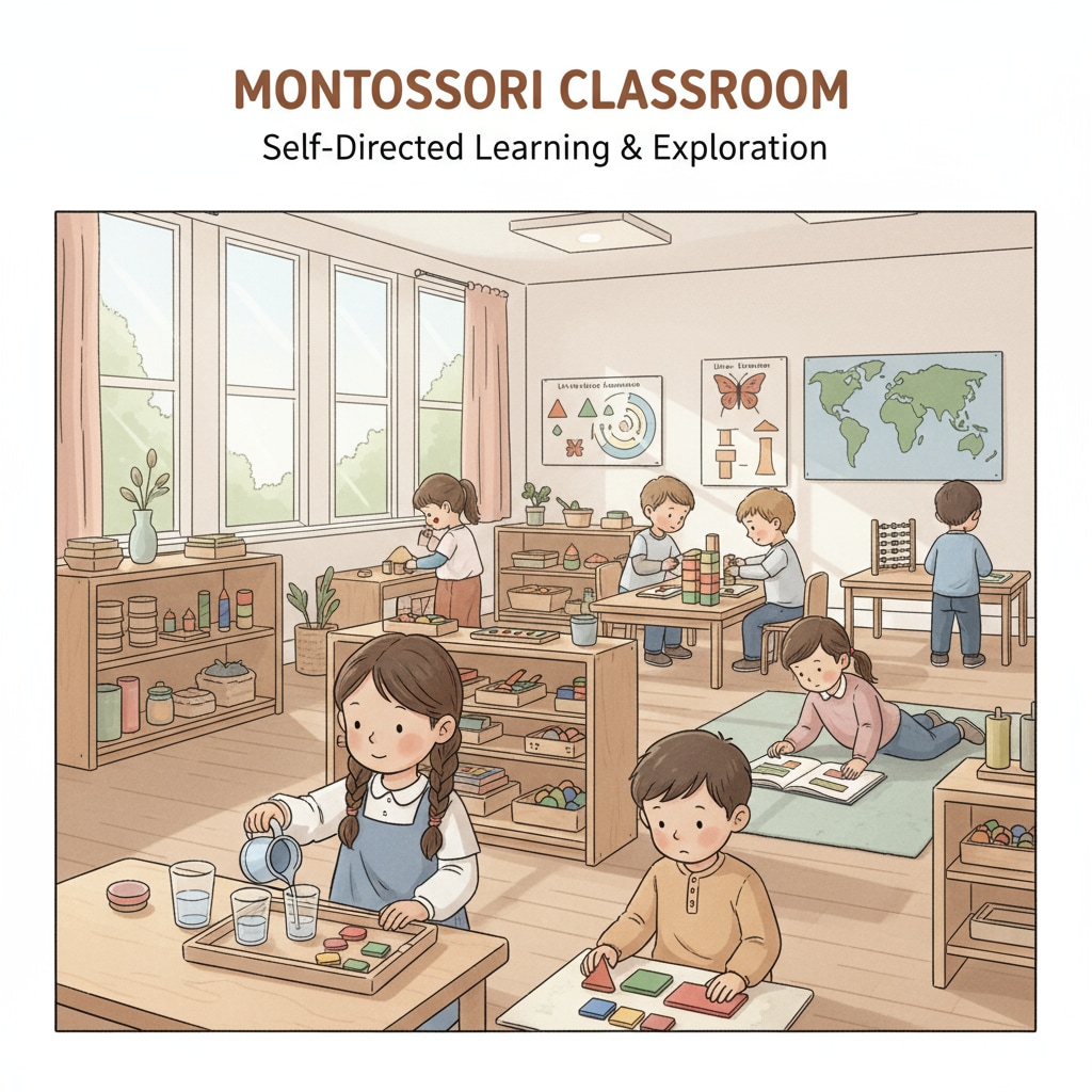 Montessori classroom scene for twice-exceptional gifted children