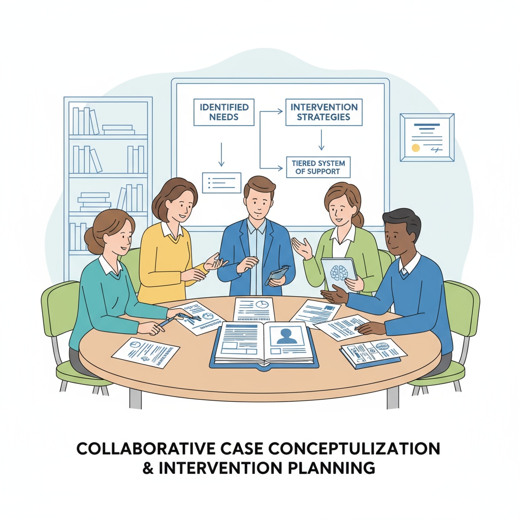 School psychologists collaborating on a student's case