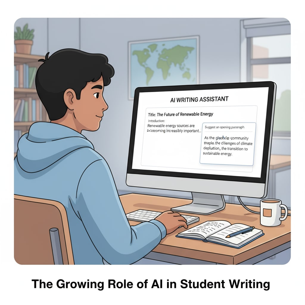 Student using AI for writing assignment