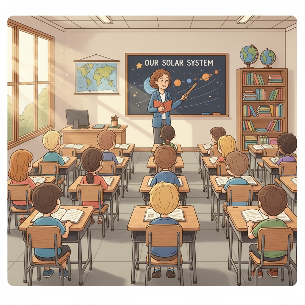 Traditional teaching methods in a primary school classroom
