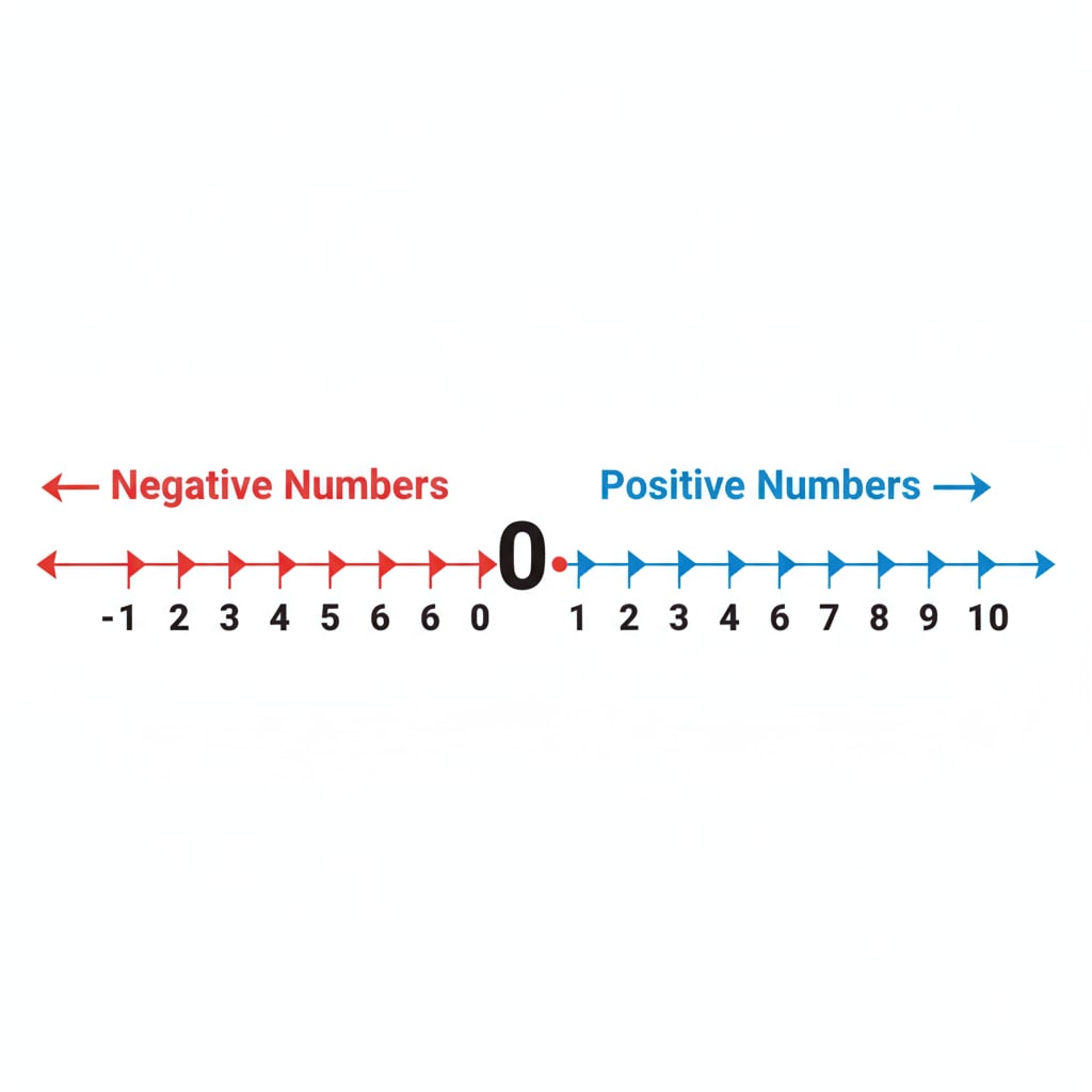 Number line for fourth-grade students to understand positive and negative numbers
