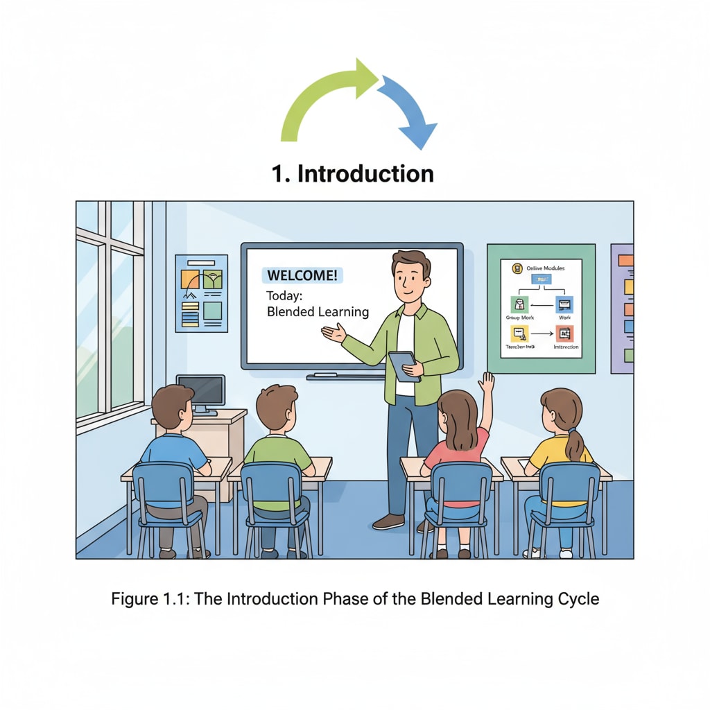 Illustration of the introduction step in the blended teaching cycle