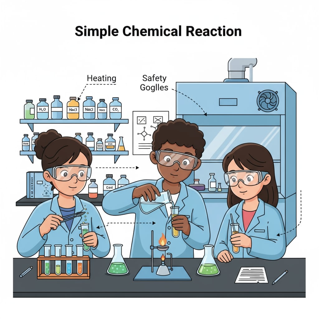 Students conducting a chemistry experiment related to chemistry, degrees, and career planning
