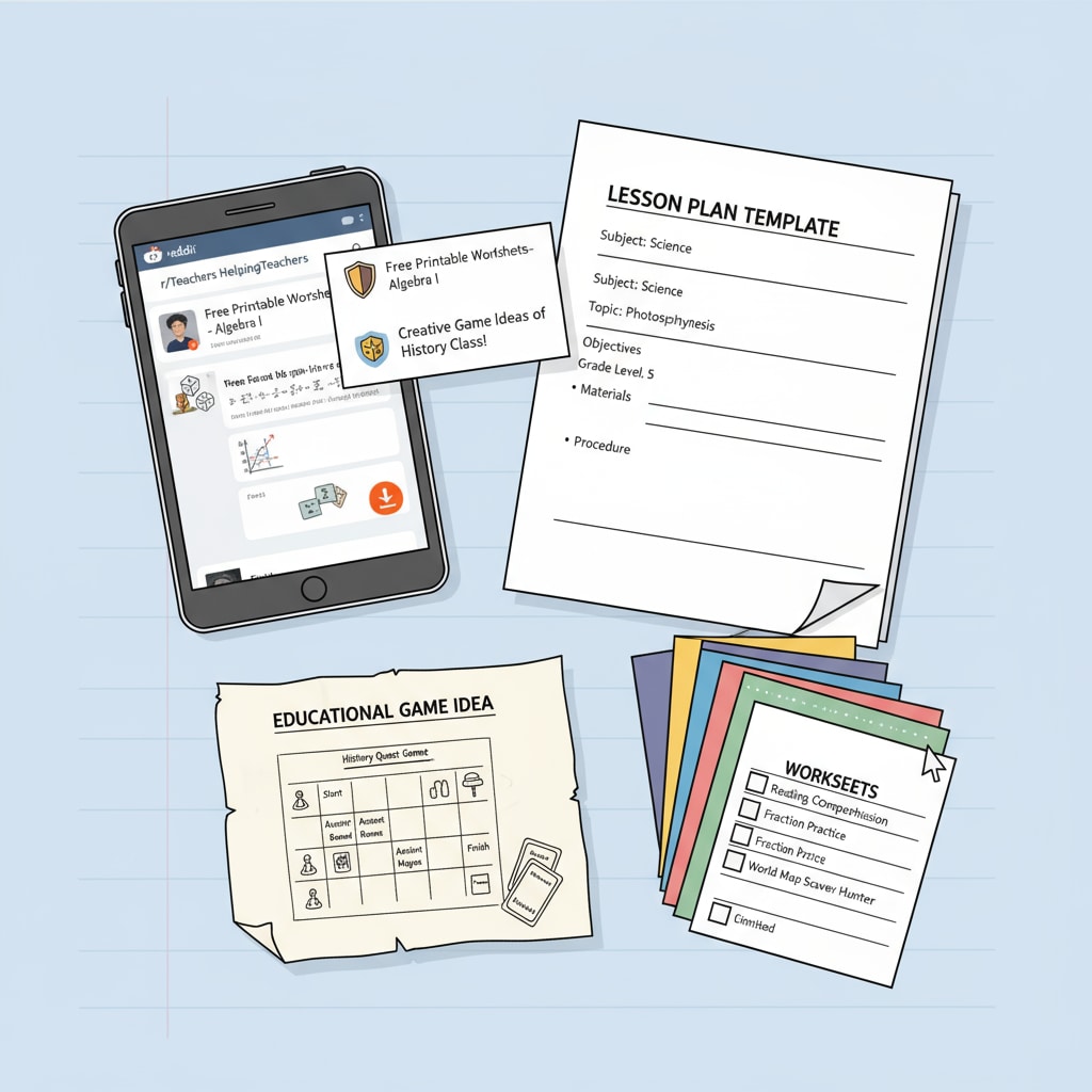 Collage of educational resources available on Reddit's educational network
