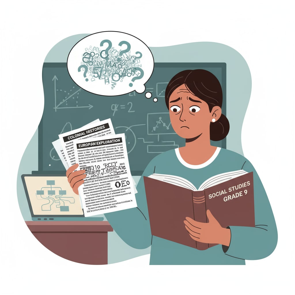 Non-white parent facing difficulties with curriculum materials in relation to educational engagement.