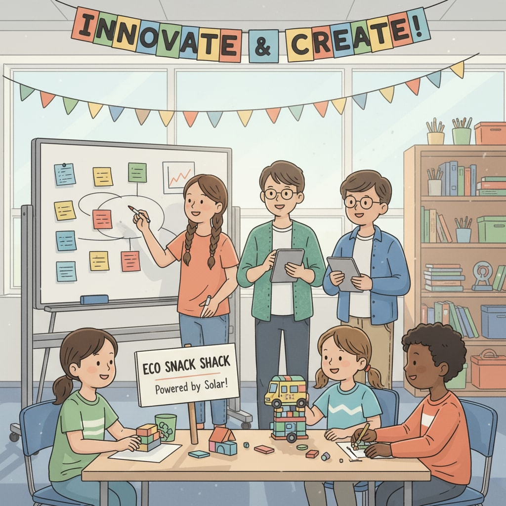 K-12 students engaged in practical entrepreneurial learning