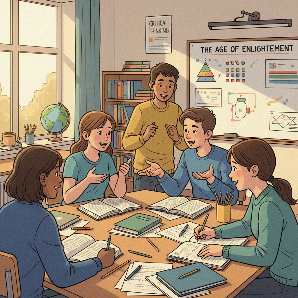 High school students discussing in a classroom related to calculus, high school education, and parental expectations