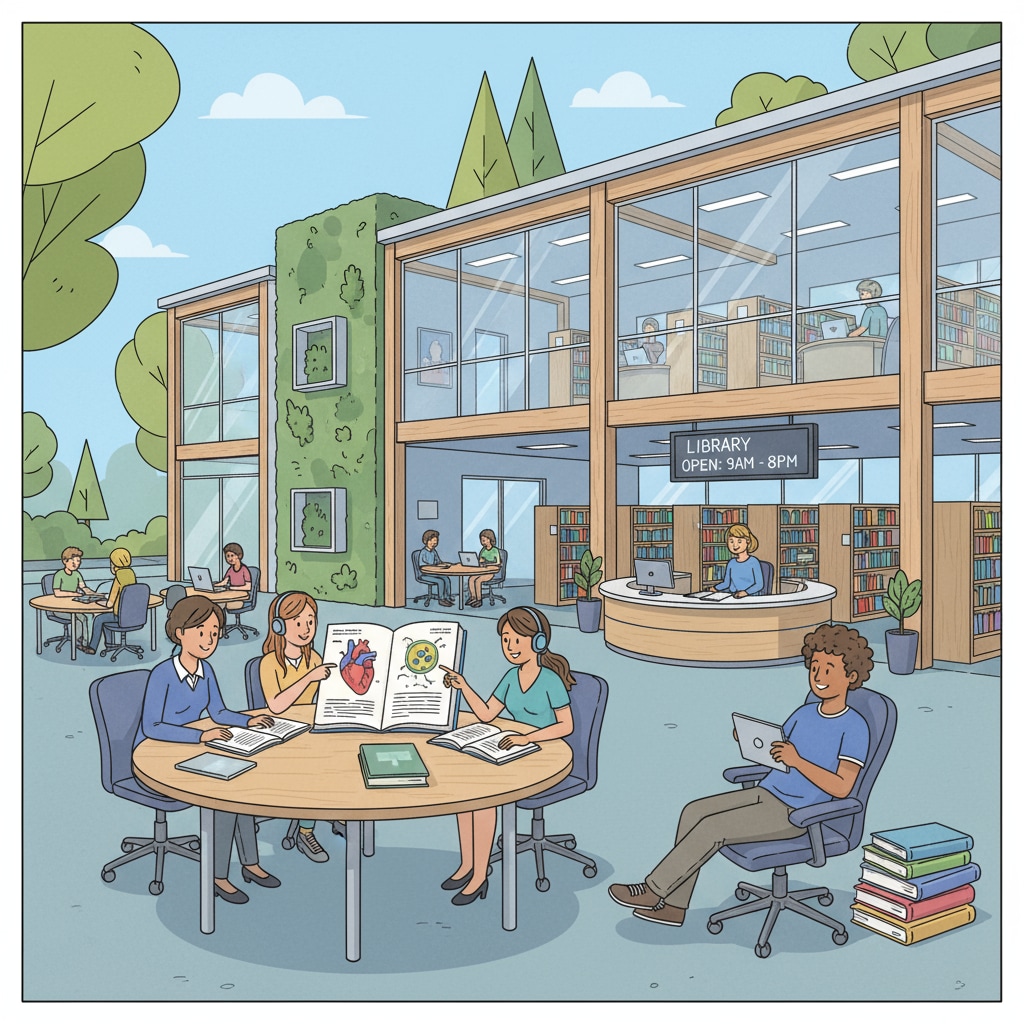 A further education college campus scene for students who dropped out and are returning to study