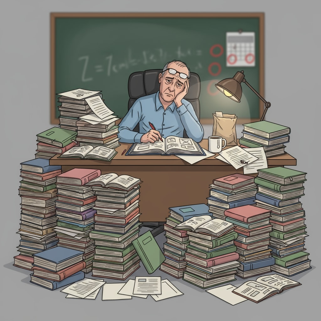 Educator under pressure due to heavy workload affecting professional support and teaching enthusiasm