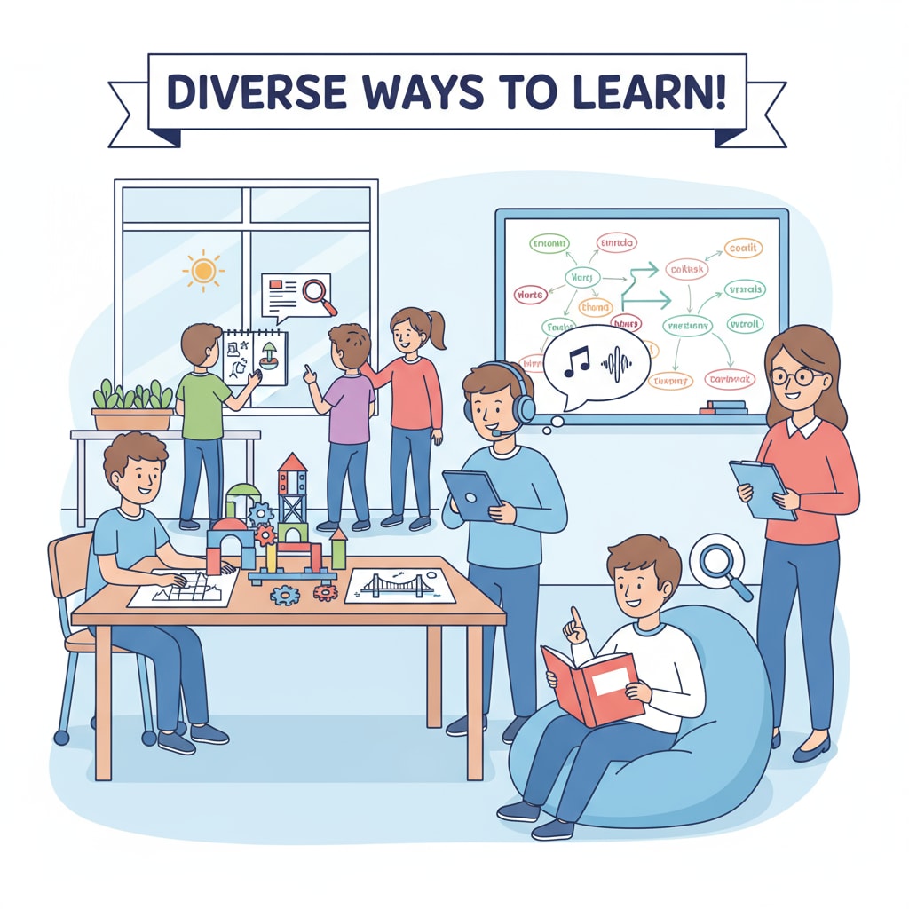 A group of students with different learning styles are engaged in various activities in a classroom, showing the diversity of learning. PBS series, struggling students, and education courses - Classroom scene with diverse learning styles