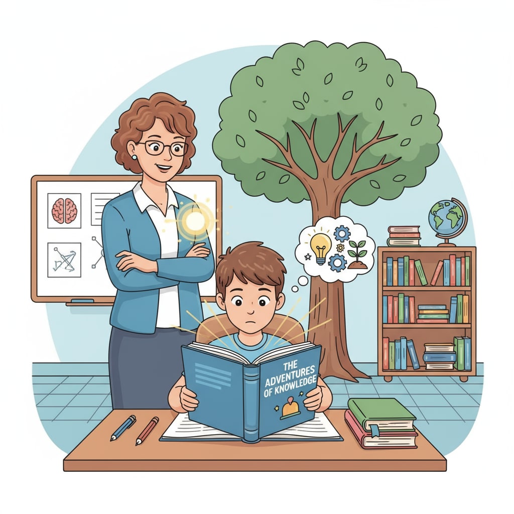 A student is intently reading a book, while a teacher is looking on, symbolizing the support in the learning process. PBS series, struggling students, and education courses - Student reading with teacher support