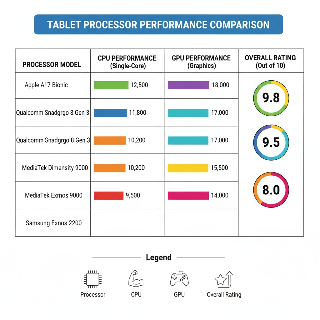 Comparison of tablet processors for school use