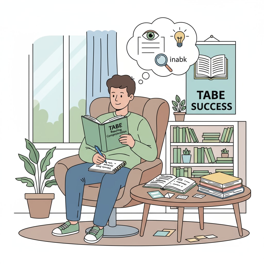 Person practicing reading skills for the TABE test as part of the journey to become a firefighter and enter EMT training