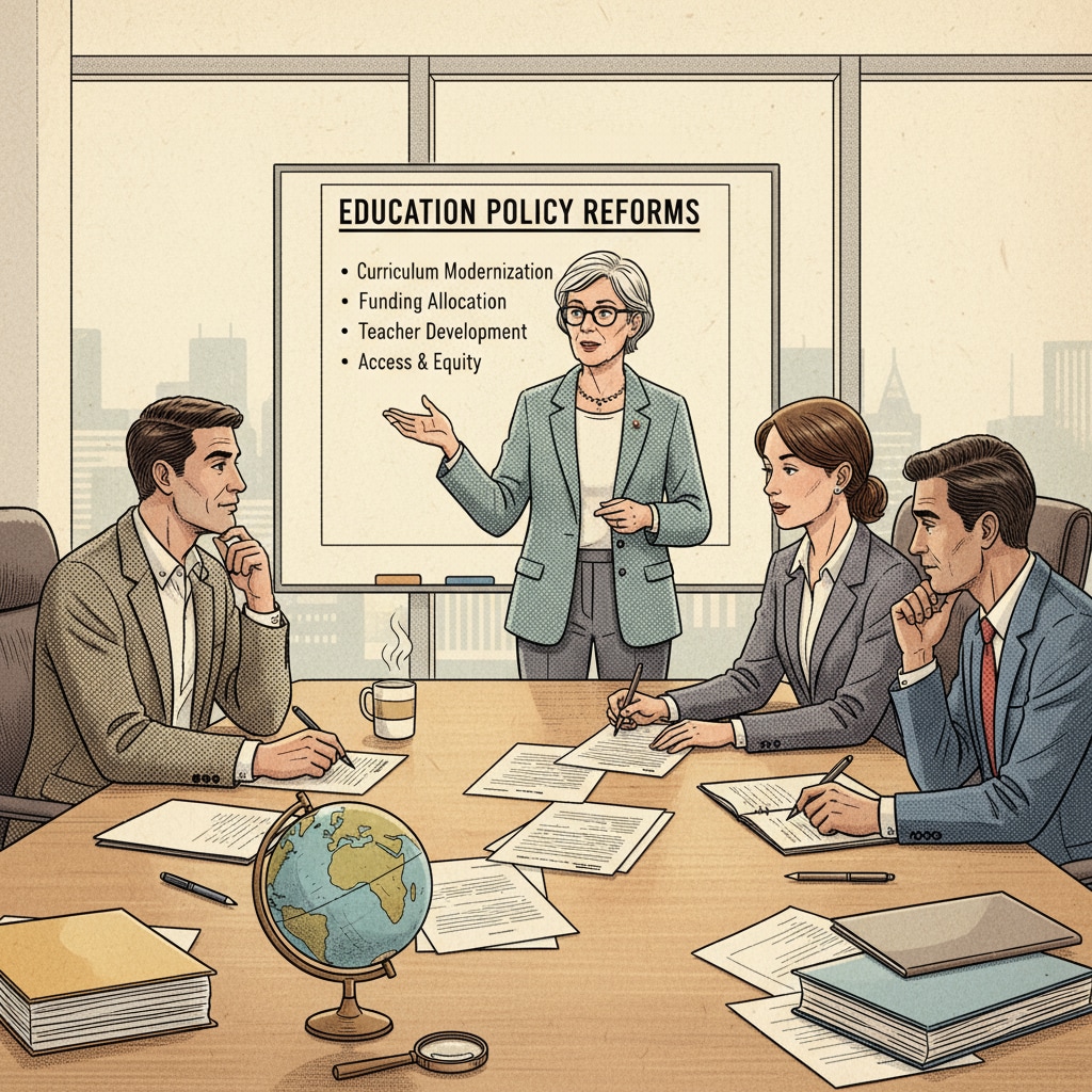 A group of LGBTQ+ individuals are having a serious discussion about education policies, with papers and pens on the table, showing their determination to make a difference in education. A group of LGBTQ+ individuals discussing education policies to counter far - right influence in school boards