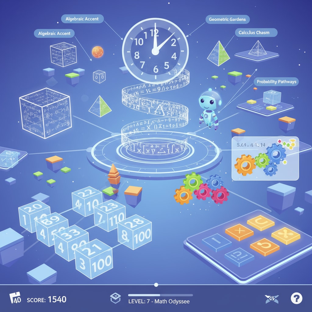 Students exploring a procedurally generated world in a math educational game