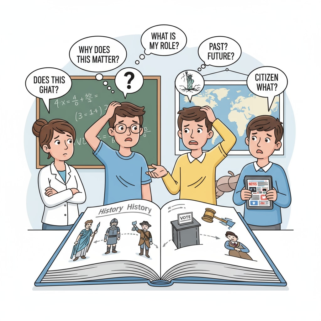 Students showing confusion regarding historical knowledge and civic literacy within the framework of educational standards.