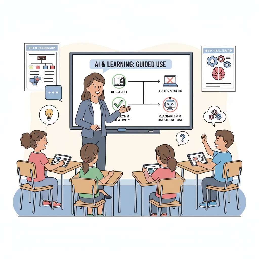 Teacher discussing proper use of AI in learning to maintain academic integrity