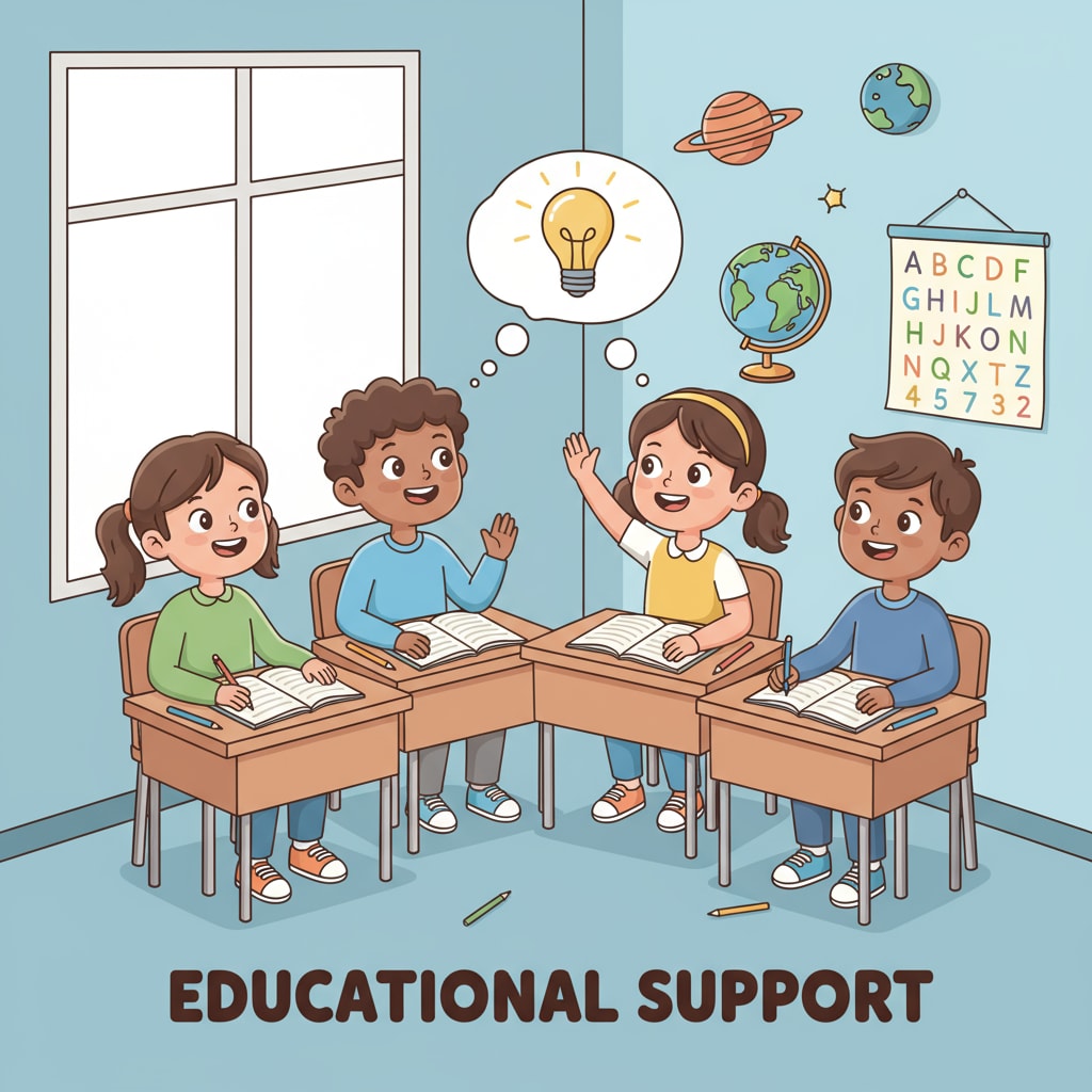 A group of students sitting at desks, looking hopeful, with books and notebooks in front of them, representing students in need of educational support Students in financial hardship waiting for educational support through donations