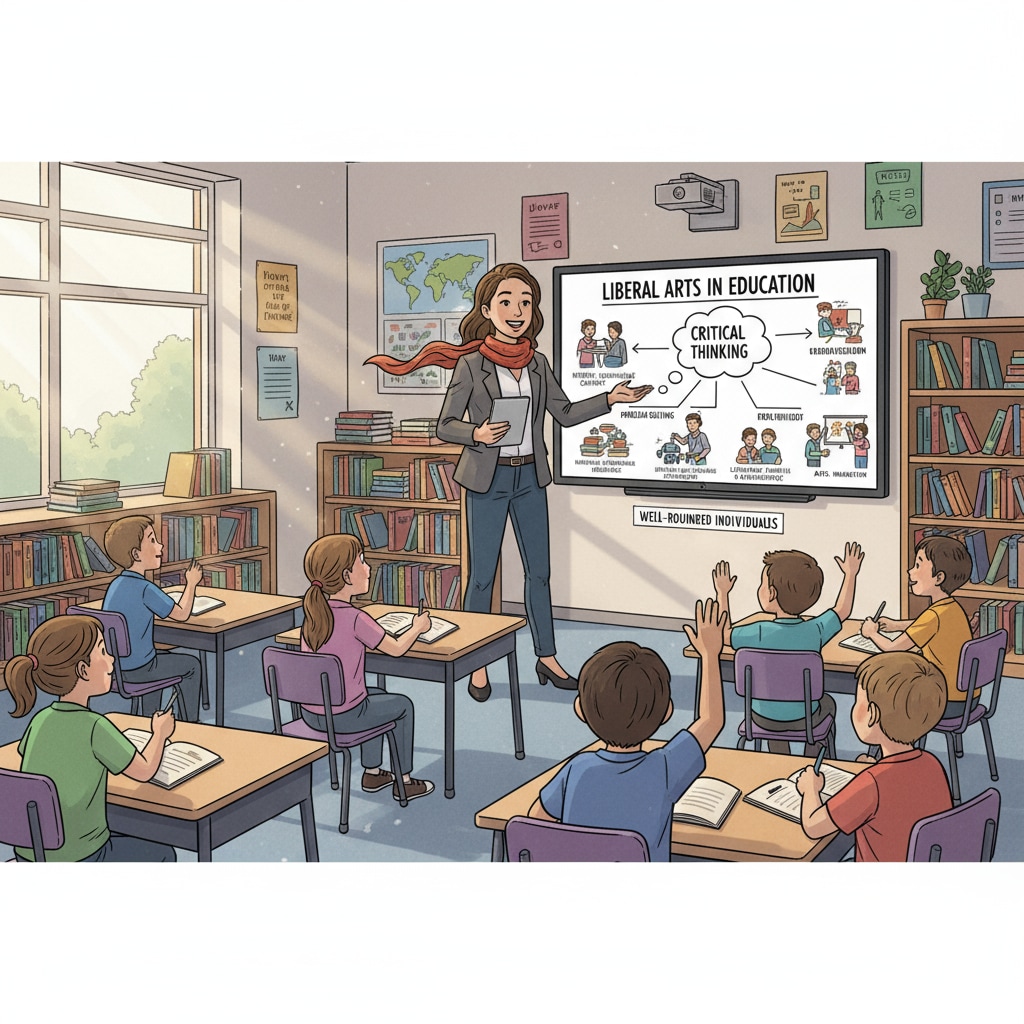 A liberal arts graduate is teaching a K12 class with enthusiasm, showing the application of liberal arts knowledge in education. Liberal arts graduate applying knowledge in K12 education