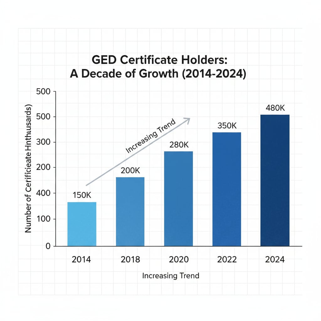 Growth of GED certificate holders over the years and its relation to employment prospects