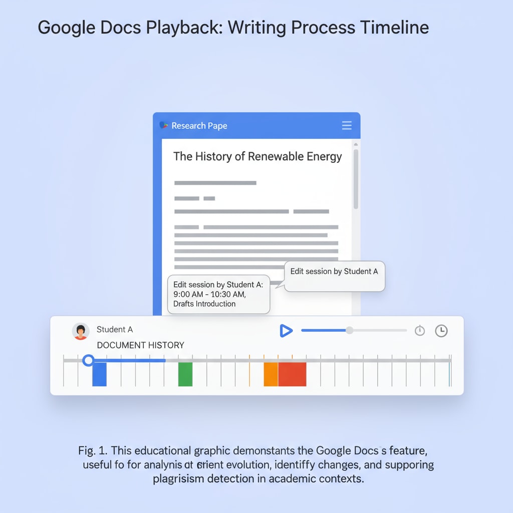 Google Docs playback feature for plagiarism detection and student assessment