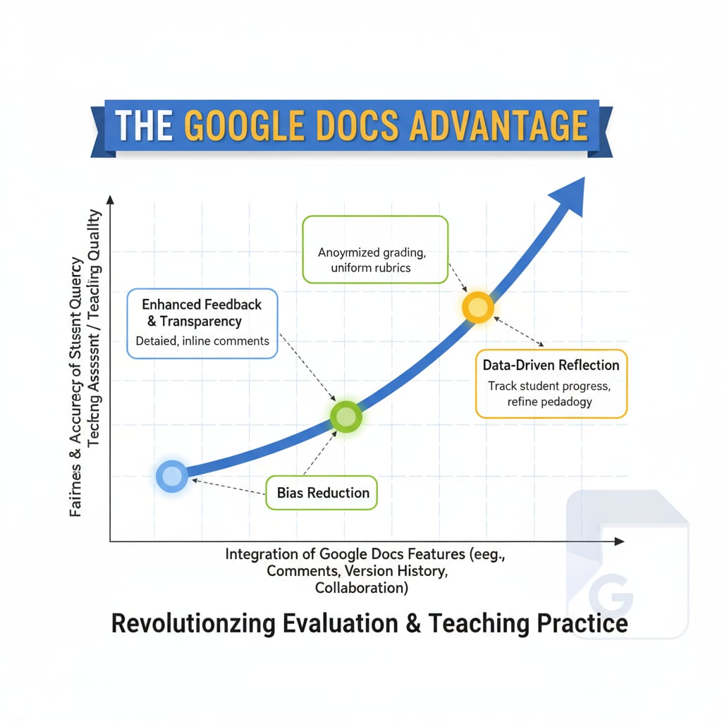Graph demonstrating the benefits of Google Docs in student assessment and teaching reflection