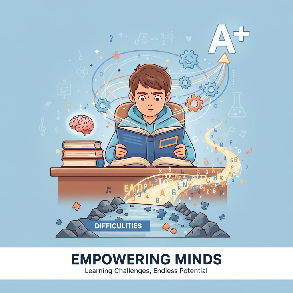A student is intently focused on reading a book, representing the effort of students with learning challenges to overcome difficulties. A student concentrating on reading in the context of PBS series for learning difficulties