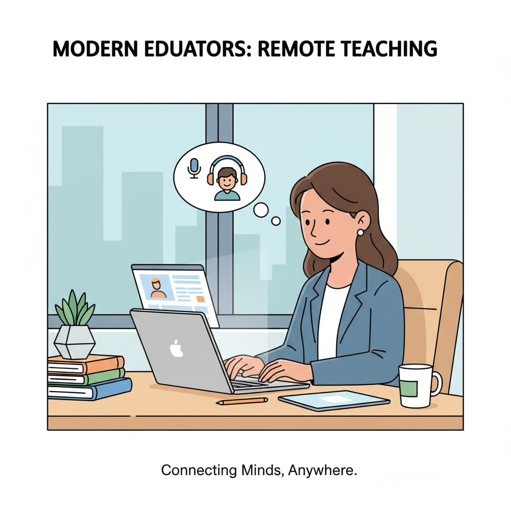 A teacher doing remote part-time work to improve financial situation