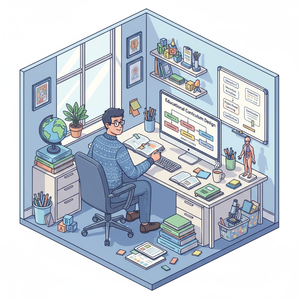 A person designing an educational curriculum for career development in curriculum design