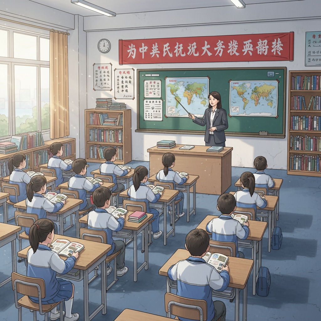 A Chinese classroom scene related to knowledge accumulation in education