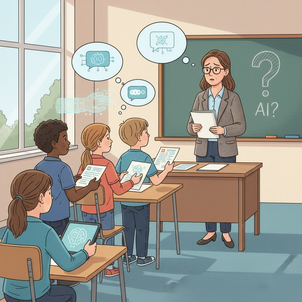 Teacher worried about the impact of AI on academic integrity in the K12 classroom, leading to legal debates.