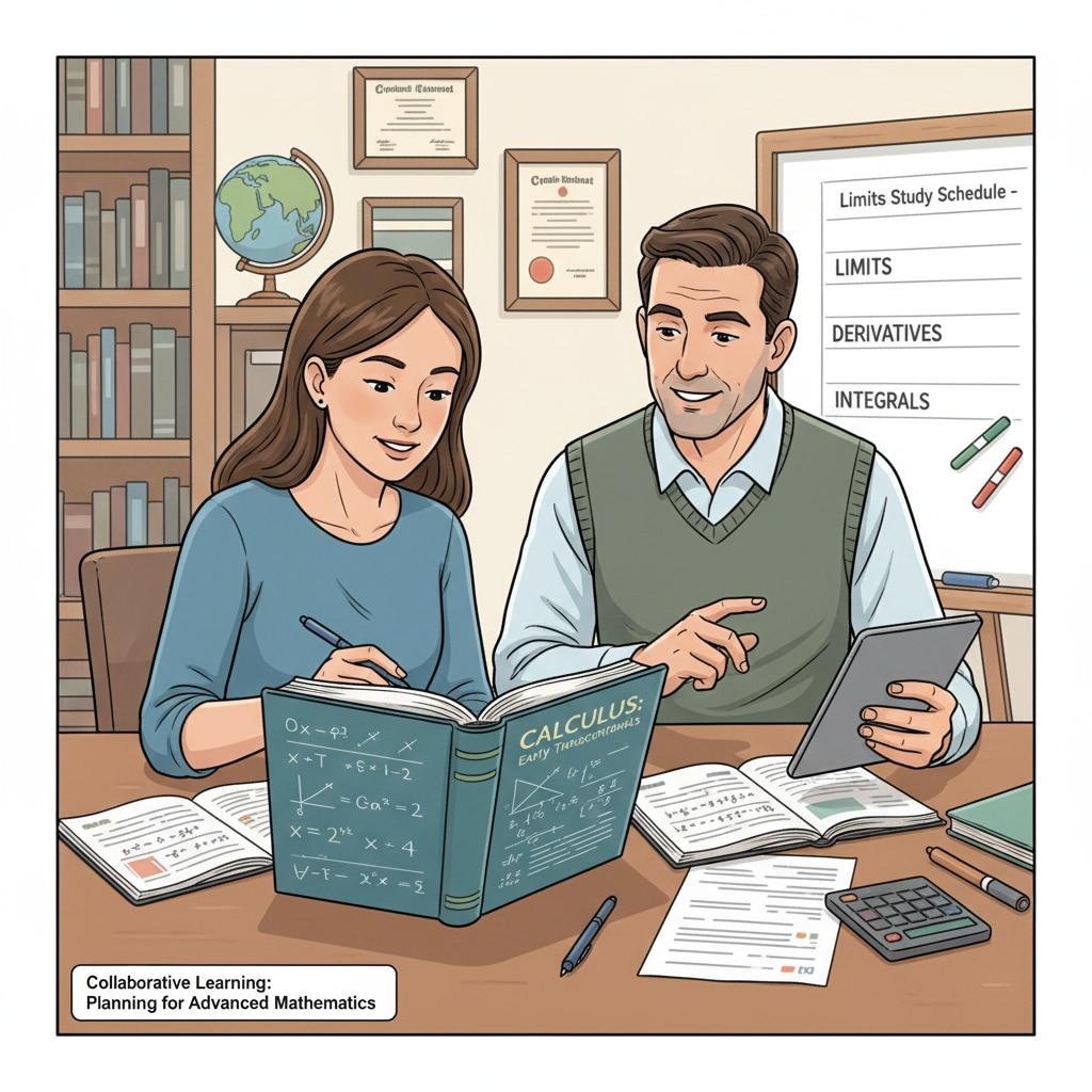Parents and high school freshmen discussing calculus learning