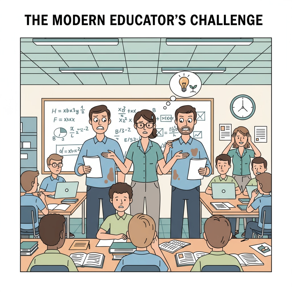 Educators facing potential job burnout while teaching in a classroom