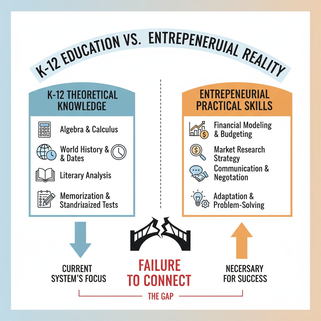 Comparison of K-12 education outcomes and entrepreneurial requirements