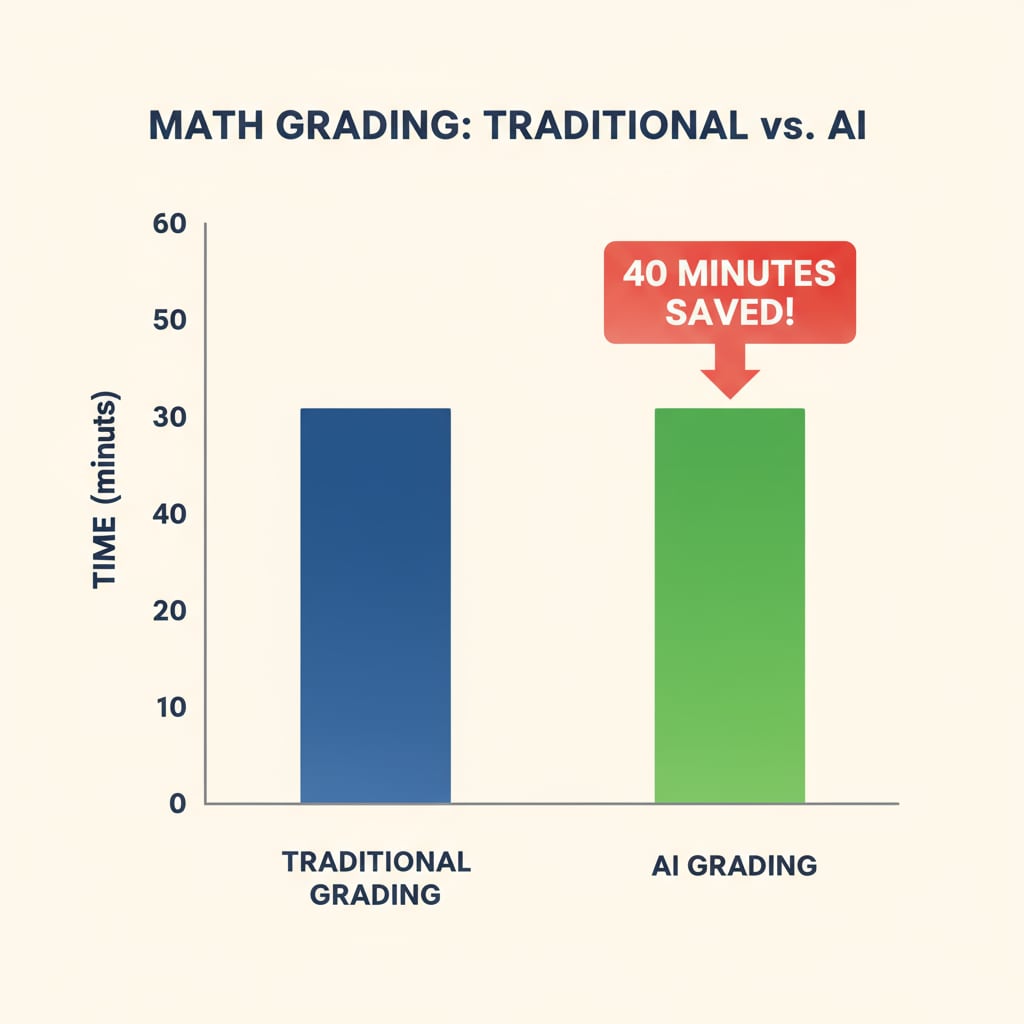 A graph showing the time saved by using AI math grading tools for teachers' workload reduction.