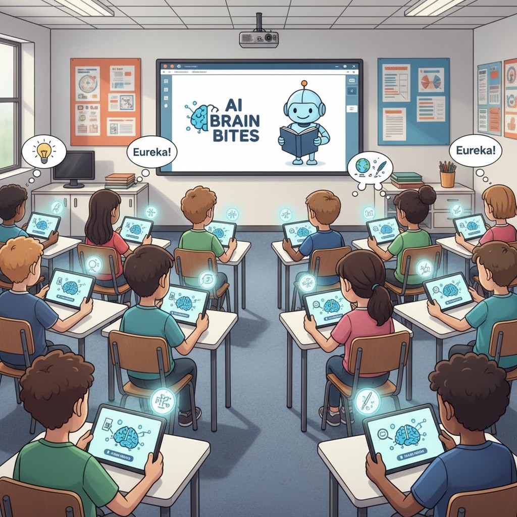 Students enjoying learning with AI Brain Bites, an educational tool that generates knowledge points