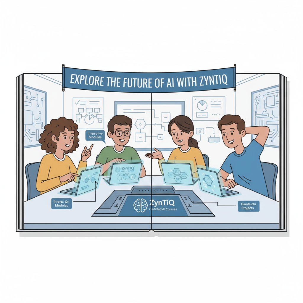 Students exploring ZynTiQ's certified AI courses