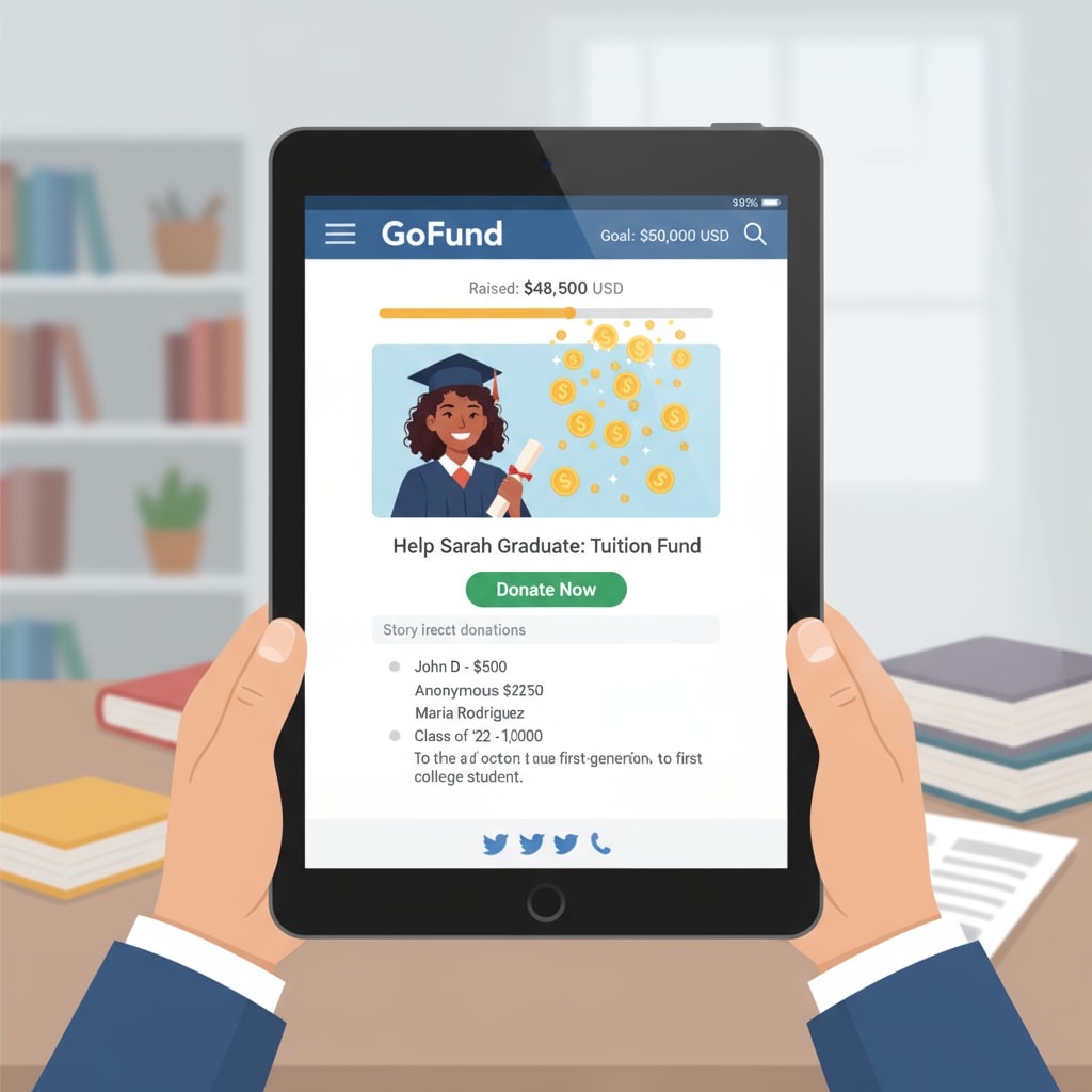 Successful GoFundMe page for student tuition with donations