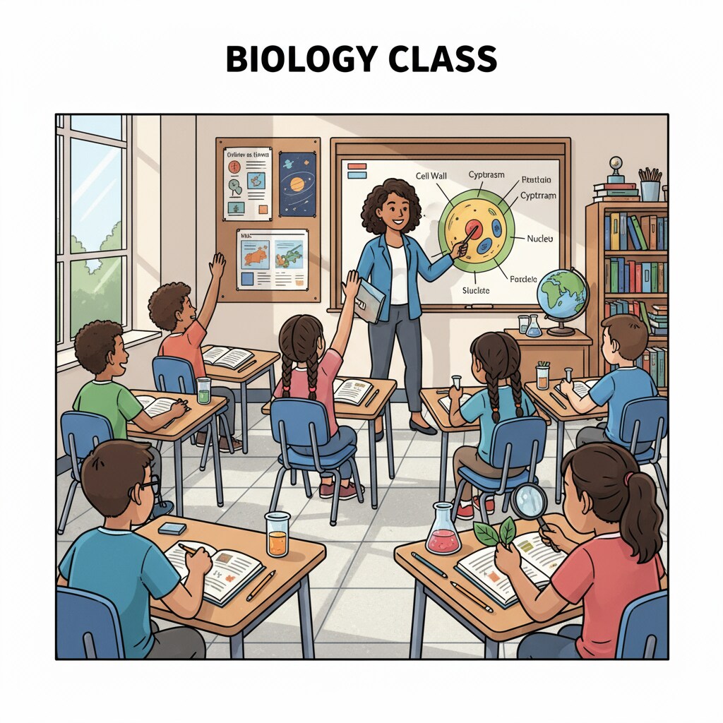 A classroom scene in an American public school with students actively participating in a lesson. American public education classroom with students engaged in learning