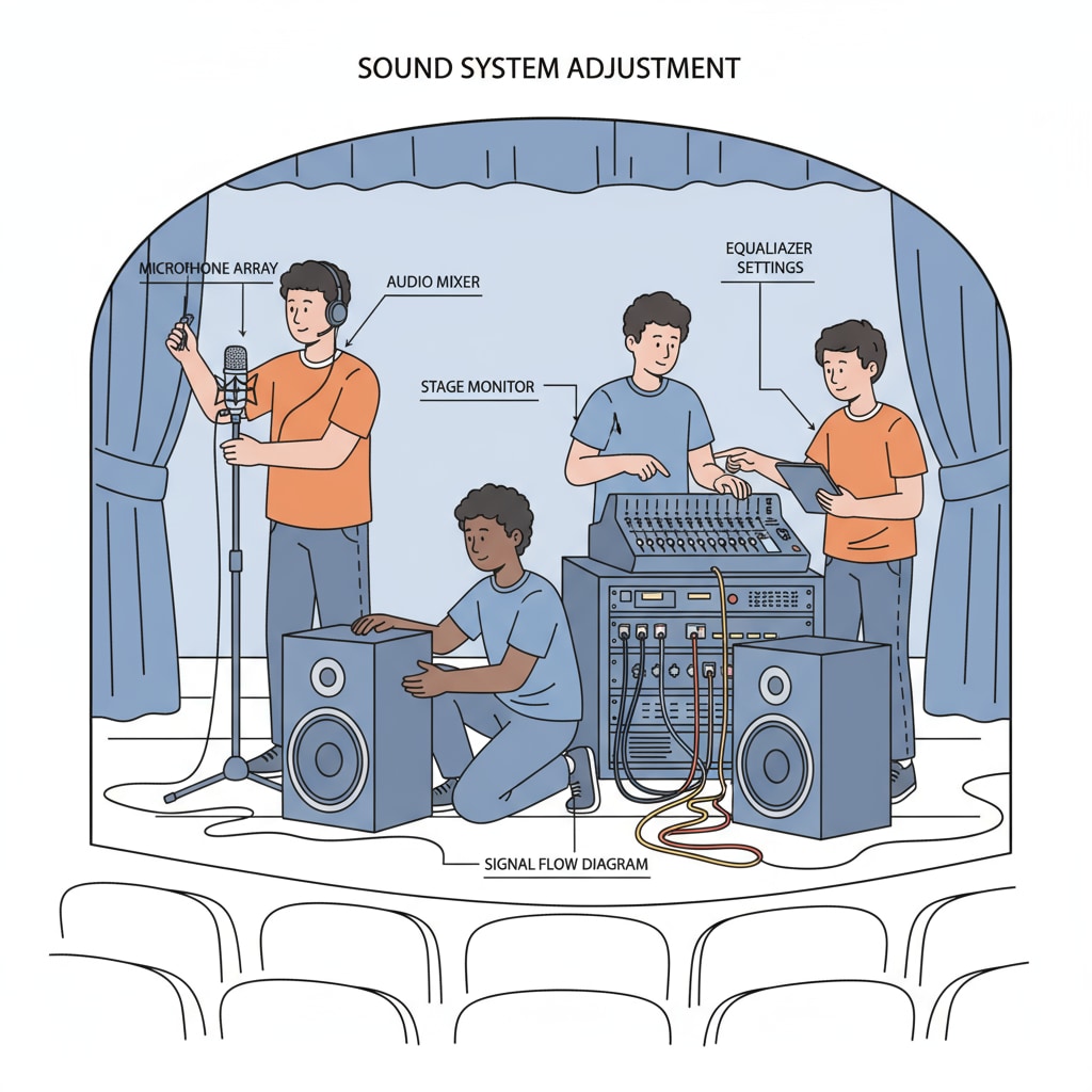 Students in the school technical team providing performance technical services related to sound
