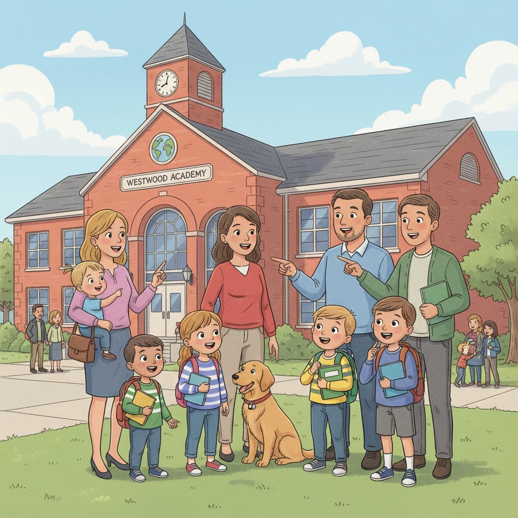 Parents and children interested in a public school visit for educational choice