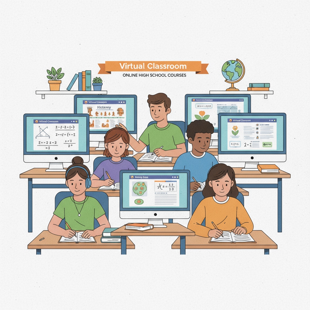 People engaged in online high school diploma courses