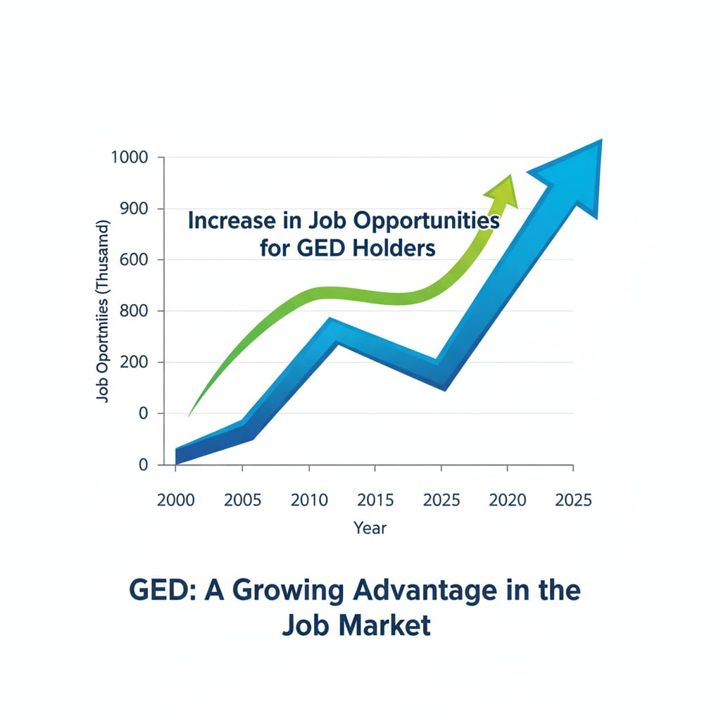 Graph depicting the growth of job opportunities for GED holders related to employment prospects