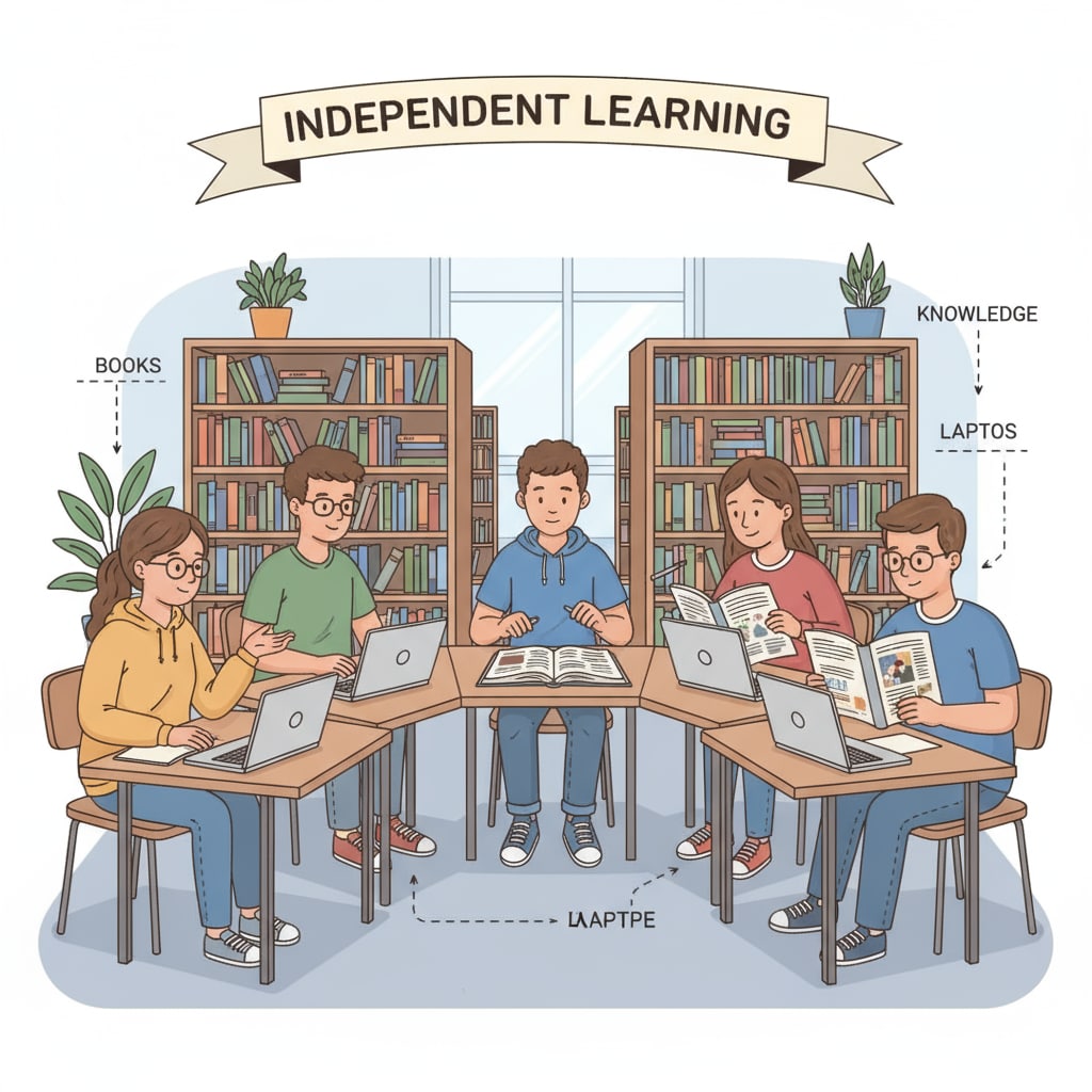 Teenagers using self-study resources for education
