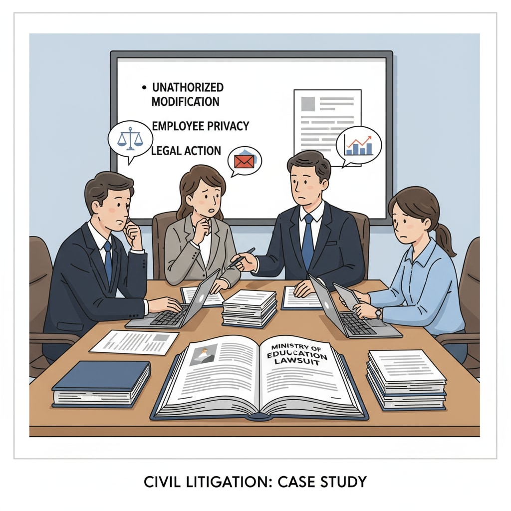 People discussing the lawsuit about the Ministry of Education's email modification